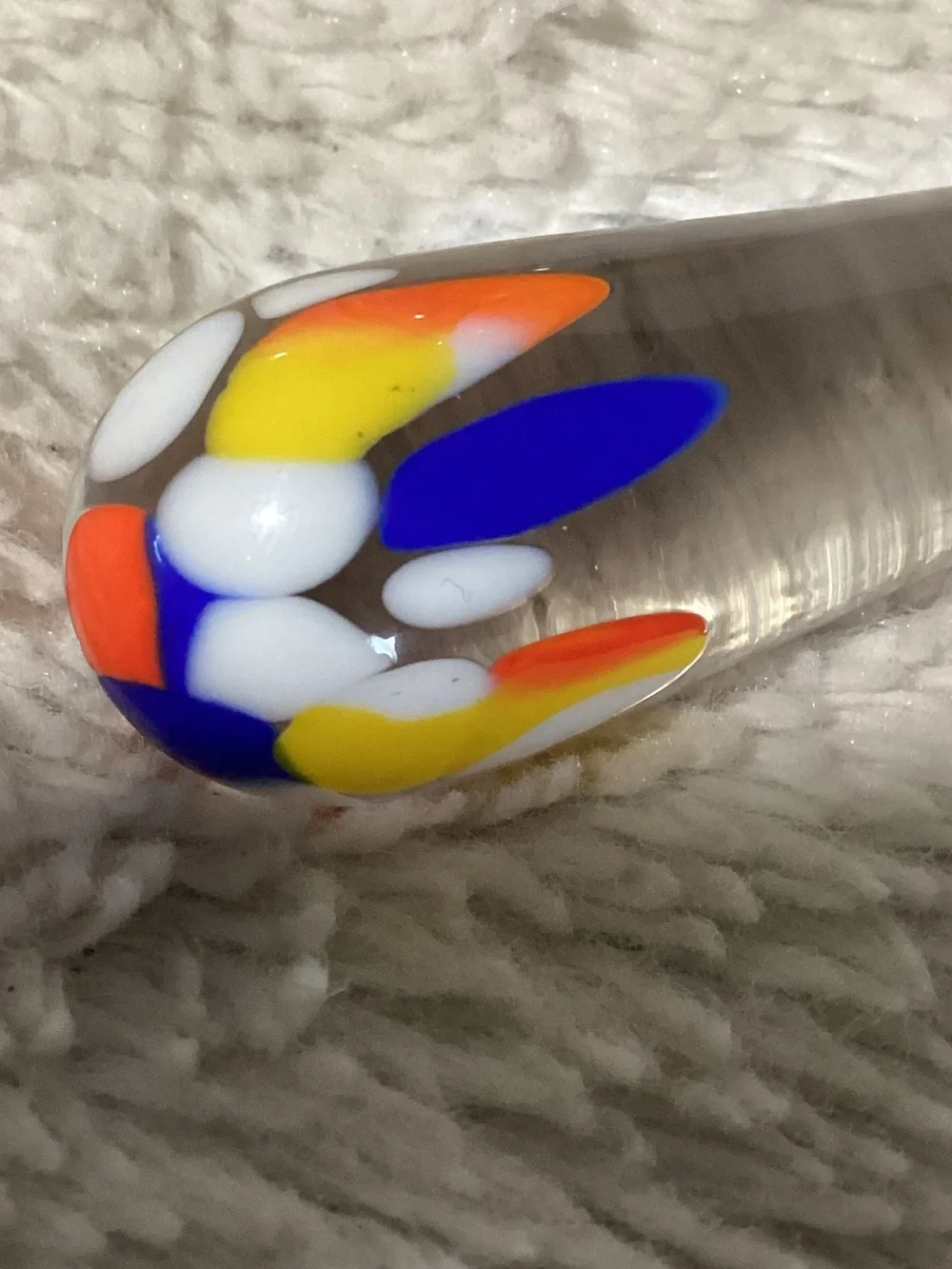 Vintage Hand Blown Art Glass Confetti Cocktail Pitcher w/ Matching Stirrer